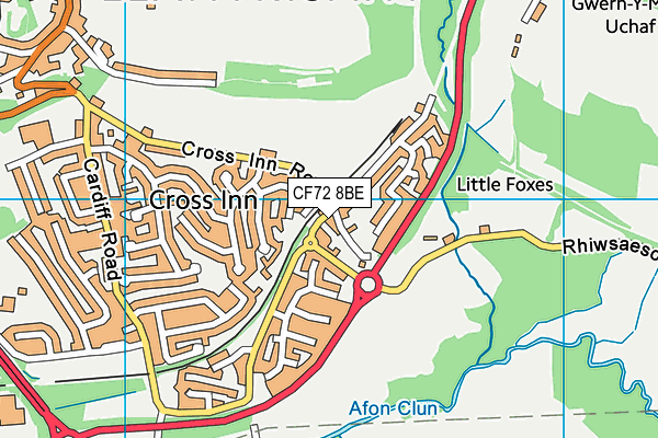 CF72 8BE map - OS VectorMap District (Ordnance Survey) CF72 8BE map - OS VectorMap District (Ordnance Survey)