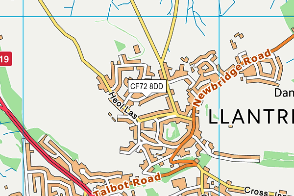 CF72 8DD map - OS VectorMap District (Ordnance Survey)