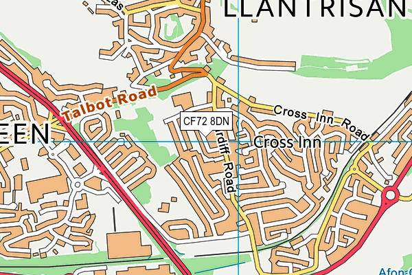 CF72 8DN map - OS VectorMap District (Ordnance Survey)