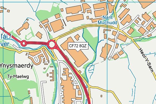CF72 8QZ map - OS VectorMap District (Ordnance Survey) CF72 8QZ map - OS VectorMap District (Ordnance Survey)