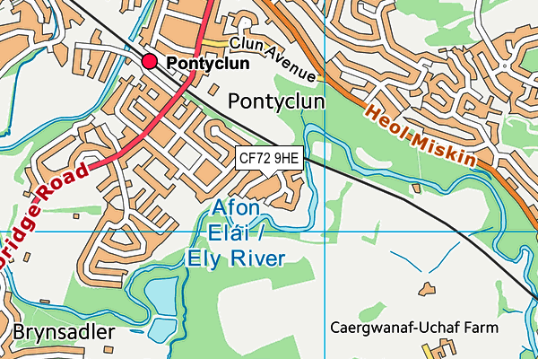 CF72 9HE map - OS VectorMap District (Ordnance Survey) CF72 9HE map - OS VectorMap District (Ordnance Survey)
