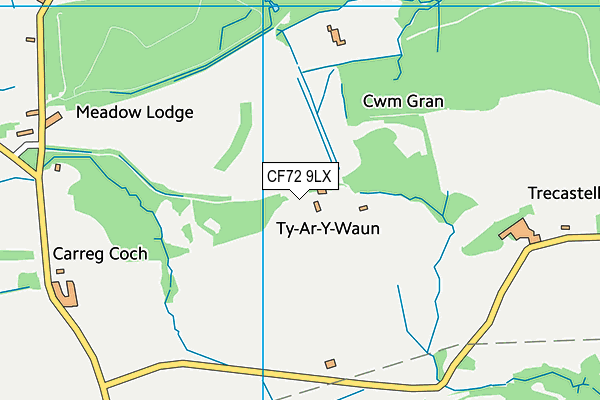 CF72 9LX map - OS VectorMap District (Ordnance Survey) CF72 9LX map - OS VectorMap District (Ordnance Survey)