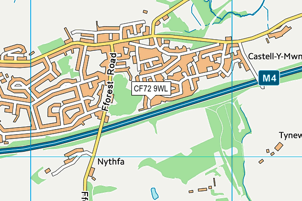 CF72 9WL map - OS VectorMap District (Ordnance Survey) CF72 9WL map - OS VectorMap District (Ordnance Survey)