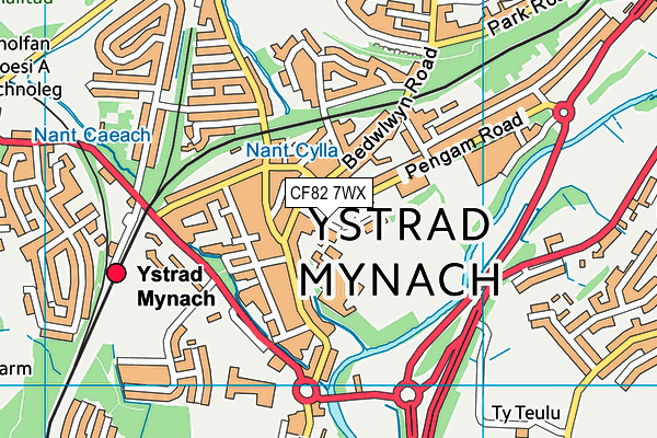CF82 7WX map - OS VectorMap District (Ordnance Survey) CF82 7WX map - OS VectorMap District (Ordnance Survey)
