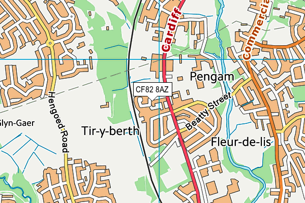CF82 8AZ map - OS VectorMap District (Ordnance Survey) CF82 8AZ map - OS VectorMap District (Ordnance Survey)