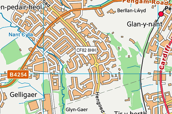 CF82 8HH map - OS VectorMap District (Ordnance Survey) CF82 8HH map - OS VectorMap District (Ordnance Survey)