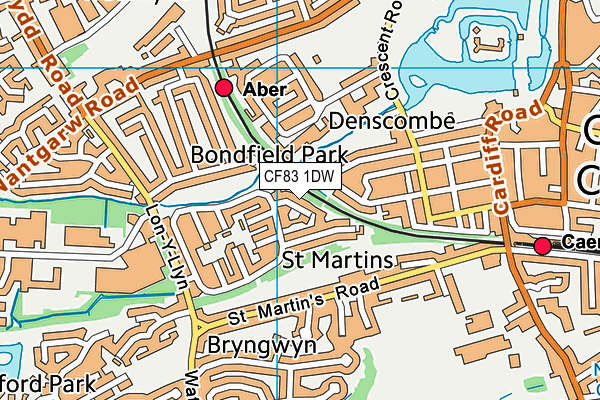 CF83 1DW map - OS VectorMap District (Ordnance Survey) CF83 1DW map - OS VectorMap District (Ordnance Survey)