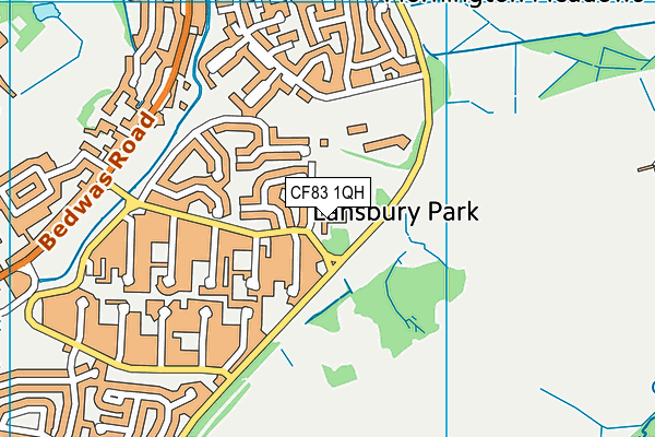 CF83 1QH map - OS VectorMap District (Ordnance Survey) CF83 1QH map - OS VectorMap District (Ordnance Survey)