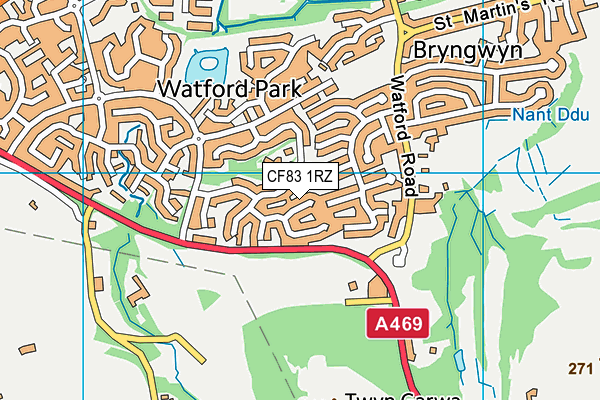 CF83 1RZ map - OS VectorMap District (Ordnance Survey) CF83 1RZ map - OS VectorMap District (Ordnance Survey)