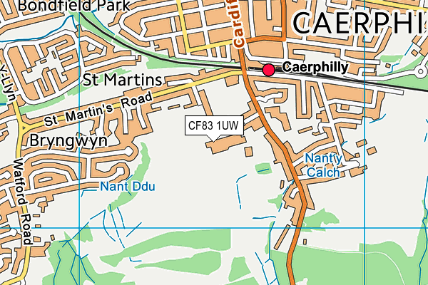 CF83 1UW map - OS VectorMap District (Ordnance Survey) CF83 1UW map - OS VectorMap District (Ordnance Survey)