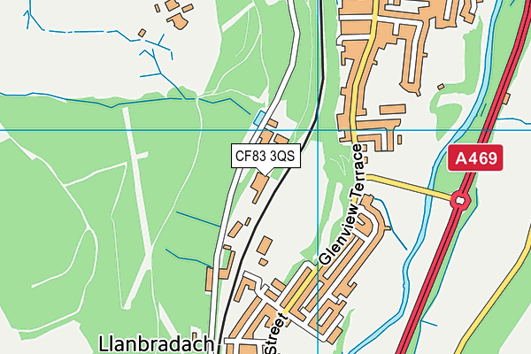 CF83 3QS map - OS VectorMap District (Ordnance Survey)