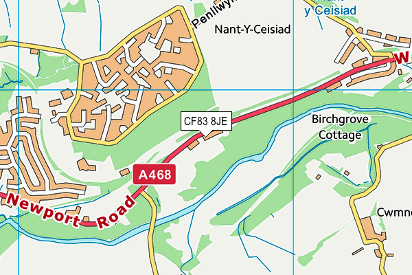 CF83 8JE map - OS VectorMap District (Ordnance Survey) CF83 8JE map - OS VectorMap District (Ordnance Survey)