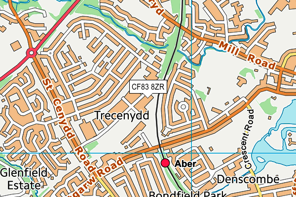 CF83 8ZR map - OS VectorMap District (Ordnance Survey)