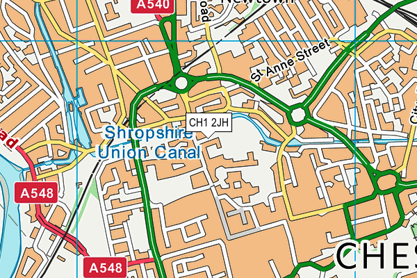 CH1 2JH map - OS VectorMap District (Ordnance Survey) CH1 2JH map - OS VectorMap District (Ordnance Survey)