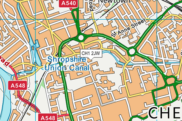 CH1 2JW map - OS VectorMap District (Ordnance Survey) CH1 2JW map - OS VectorMap District (Ordnance Survey)