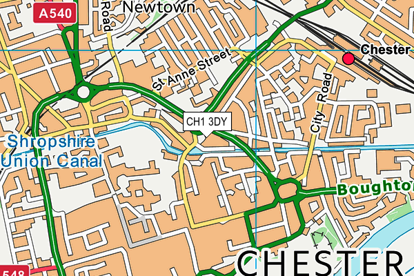 CH1 3DY map - OS VectorMap District (Ordnance Survey) CH1 3DY map - OS VectorMap District (Ordnance Survey)