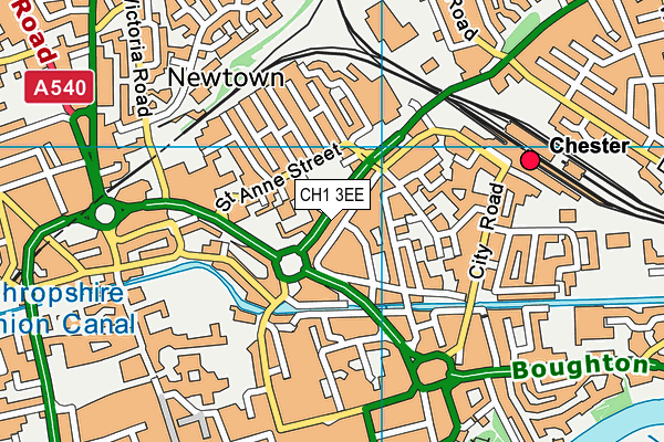 CH1 3EE map - OS VectorMap District (Ordnance Survey) CH1 3EE map - OS VectorMap District (Ordnance Survey)
