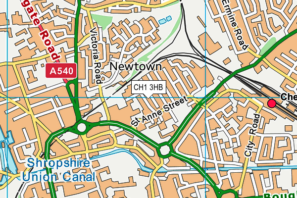 CH1 3HB map - OS VectorMap District (Ordnance Survey) CH1 3HB map - OS VectorMap District (Ordnance Survey)