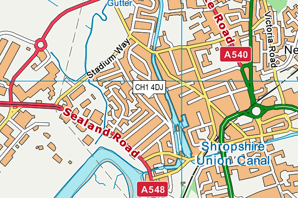 CH1 4DJ map - OS VectorMap District (Ordnance Survey) CH1 4DJ map - OS VectorMap District (Ordnance Survey)