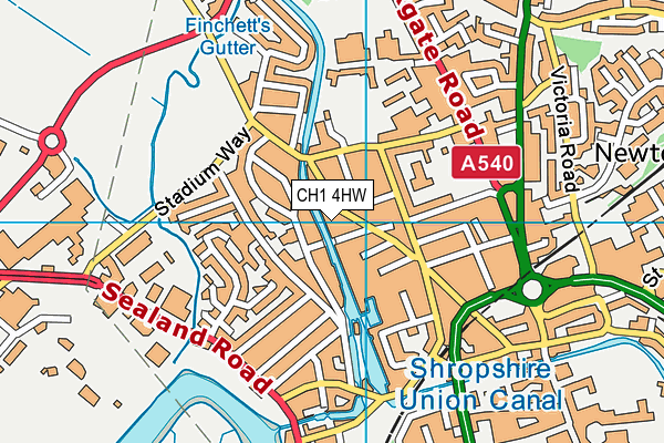 CH1 4HW map - OS VectorMap District (Ordnance Survey) CH1 4HW map - OS VectorMap District (Ordnance Survey)
