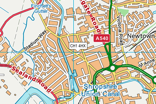CH1 4HX map - OS VectorMap District (Ordnance Survey) CH1 4HX map - OS VectorMap District (Ordnance Survey)
