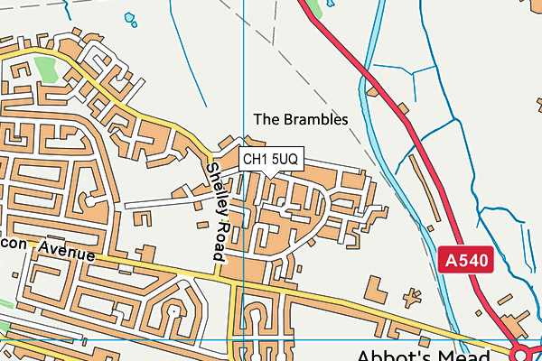CH1 5UQ map - OS VectorMap District (Ordnance Survey) CH1 5UQ map - OS VectorMap District (Ordnance Survey)