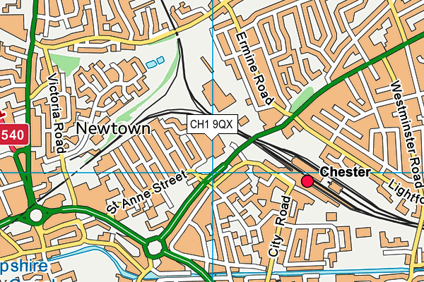 CH1 9QX map - OS VectorMap District (Ordnance Survey) CH1 9QX map - OS VectorMap District (Ordnance Survey)