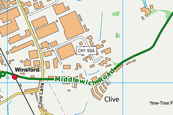 CH1 9SA map - OS VectorMap District (Ordnance Survey) CH1 9SA map - OS VectorMap District (Ordnance Survey)