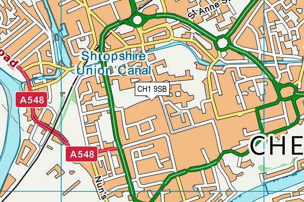 CH1 9SB map - OS VectorMap District (Ordnance Survey) CH1 9SB map - OS VectorMap District (Ordnance Survey)