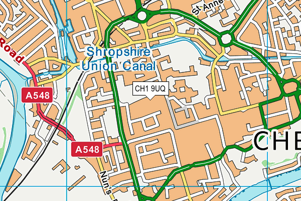 CH1 9UQ map - OS VectorMap District (Ordnance Survey) CH1 9UQ map - OS VectorMap District (Ordnance Survey)