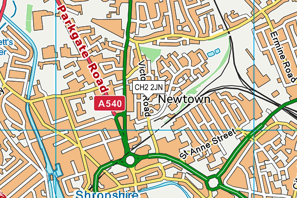 CH2 2JN map - OS VectorMap District (Ordnance Survey) CH2 2JN map - OS VectorMap District (Ordnance Survey)