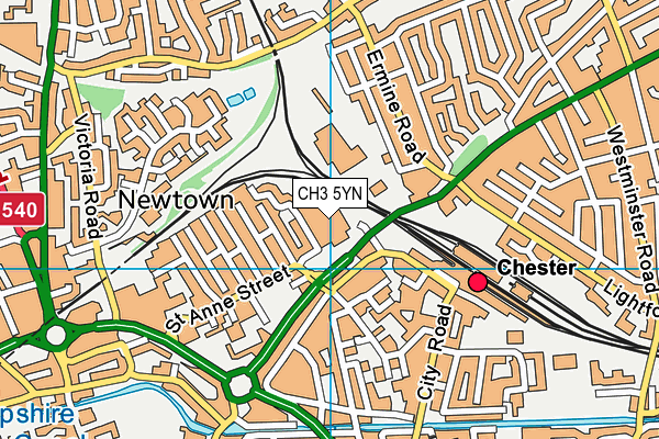 CH3 5YN map - OS VectorMap District (Ordnance Survey) CH3 5YN map - OS VectorMap District (Ordnance Survey)