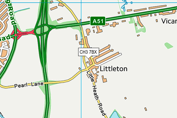 CH3 7BX map - OS VectorMap District (Ordnance Survey) CH3 7BX map - OS VectorMap District (Ordnance Survey)