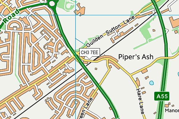 CH3 7EE map - OS VectorMap District (Ordnance Survey) CH3 7EE map - OS VectorMap District (Ordnance Survey)