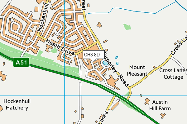 CH3 8DT map - OS VectorMap District (Ordnance Survey) CH3 8DT map - OS VectorMap District (Ordnance Survey)