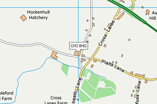 CH3 8HG map - OS VectorMap District (Ordnance Survey) CH3 8HG map - OS VectorMap District (Ordnance Survey)