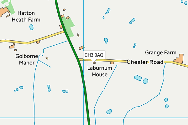 CH3 9AQ map - OS VectorMap District (Ordnance Survey) CH3 9AQ map - OS VectorMap District (Ordnance Survey)