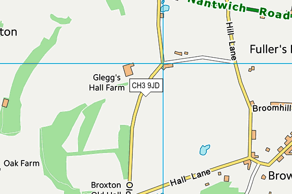 CH3 9JD map - OS VectorMap District (Ordnance Survey) CH3 9JD map - OS VectorMap District (Ordnance Survey)