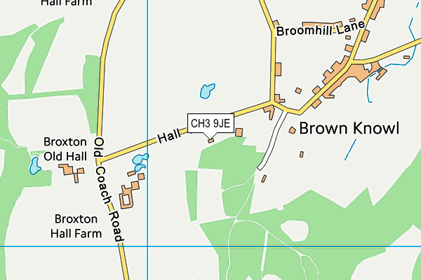 CH3 9JE map - OS VectorMap District (Ordnance Survey) CH3 9JE map - OS VectorMap District (Ordnance Survey)