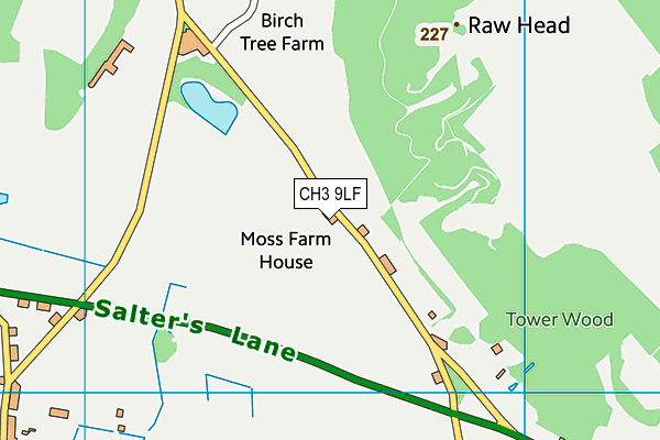 CH3 9LF map - OS VectorMap District (Ordnance Survey) CH3 9LF map - OS VectorMap District (Ordnance Survey)