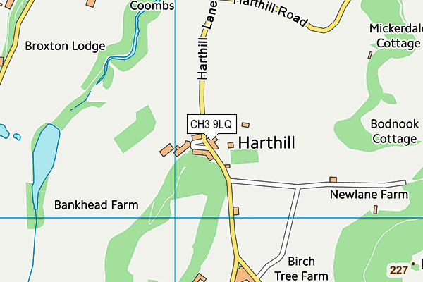 CH3 9LQ map - OS VectorMap District (Ordnance Survey) CH3 9LQ map - OS VectorMap District (Ordnance Survey)