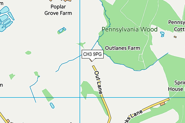 CH3 9PG map - OS VectorMap District (Ordnance Survey) CH3 9PG map - OS VectorMap District (Ordnance Survey)