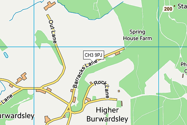CH3 9PJ map - OS VectorMap District (Ordnance Survey) CH3 9PJ map - OS VectorMap District (Ordnance Survey)