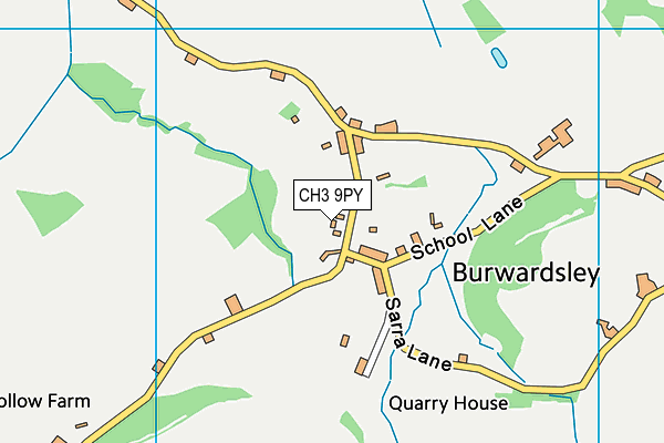 CH3 9PY map - OS VectorMap District (Ordnance Survey) CH3 9PY map - OS VectorMap District (Ordnance Survey)