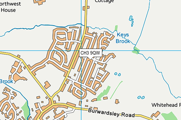 CH3 9QW map - OS VectorMap District (Ordnance Survey) CH3 9QW map - OS VectorMap District (Ordnance Survey)