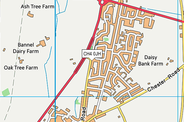 CH4 0JH map - OS VectorMap District (Ordnance Survey) CH4 0JH map - OS VectorMap District (Ordnance Survey)
