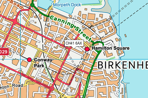 CH41 6AX map - OS VectorMap District (Ordnance Survey)