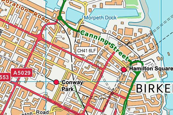 CH41 6LF map - OS VectorMap District (Ordnance Survey) CH41 6LF map - OS VectorMap District (Ordnance Survey)