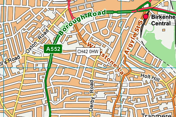 CH42 0HW map - OS VectorMap District (Ordnance Survey)