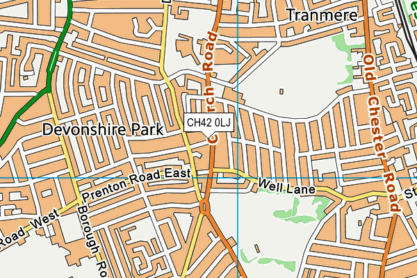 CH42 0LJ map - OS VectorMap District (Ordnance Survey)